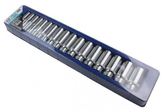 Doppenset diep 6-kant 3/8" 8-24 mm 17-delig